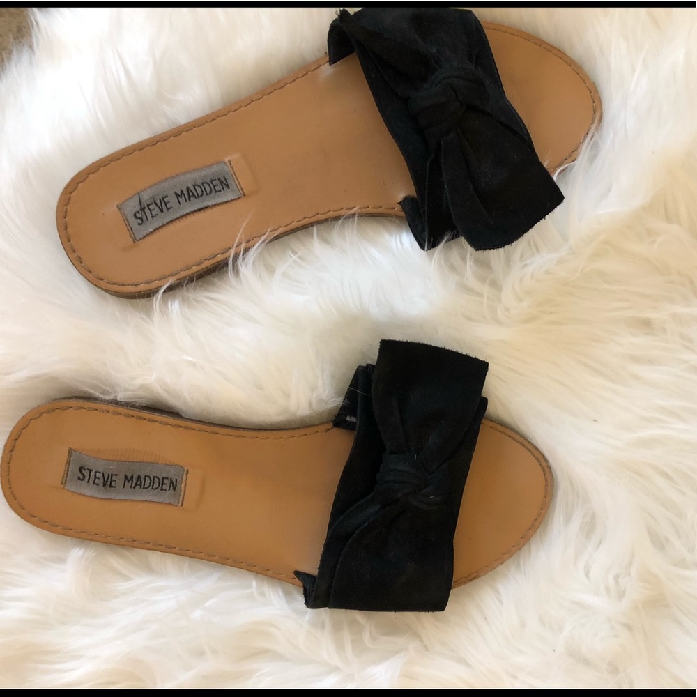 Black slide sandals